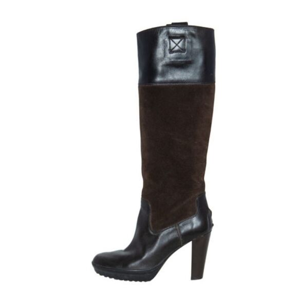 Tod’s Knee HighBrown Suede and leather Women'sboots